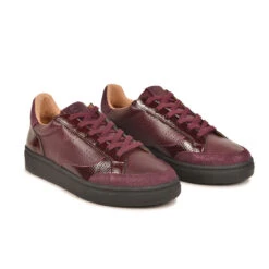 Pataugas BASALT/SV F4H BORDEAUX -Chaussures Belle Boutique 628220 BASKET FEMME BASALT SV F4H BORDEAUX 4