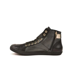 Pataugas BANJOU LATSA/MIX F4H NOIR/DORÉ -Chaussures Belle Boutique 628259 946 BASKET HAUTE FEMME LATSA MIX F4H NOIR DORE 3