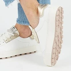 Pataugas ARAN/M F2H BLANC/DORÉ -Chaussures Belle Boutique ARANMF2HBLANCDORE2