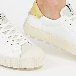 Pataugas ARAN/MIX F2H BLANC/JAUNE -Chaussures Belle Boutique ARANMIXF2HBLANCJAUNE2
