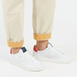 Pataugas BASALTE/N H2H BLANC/ROUGE -Chaussures Belle Boutique BASALTNH2HBLANCROUGE1