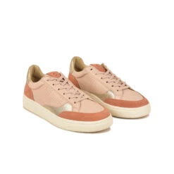 Pataugas BASALTE/SNME F2H BEIGE ROSÉ/DORÉ -Chaussures Belle Boutique BASKET FEMME BASALT F2H NUDE DORE 4